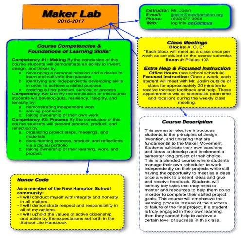 Maker lab syllabus 2016 2017