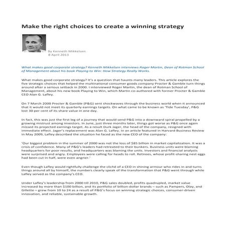 Make the right choices to create a winning strategy by Kenneth Mikkelsen
