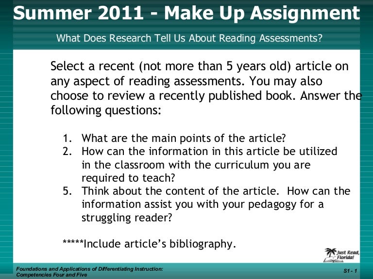 definition make up assignment