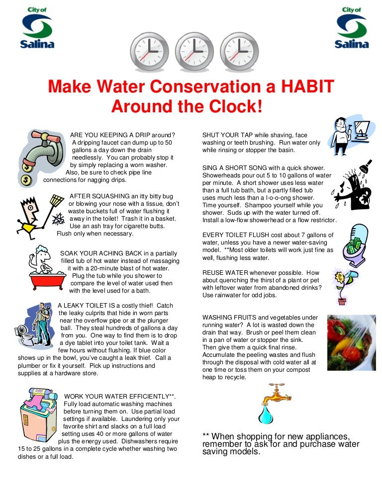 city of salina flyer make water conservation a habit around odd jobs flyer