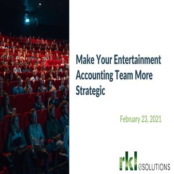 Make your entertainment industry accounting team more strategic