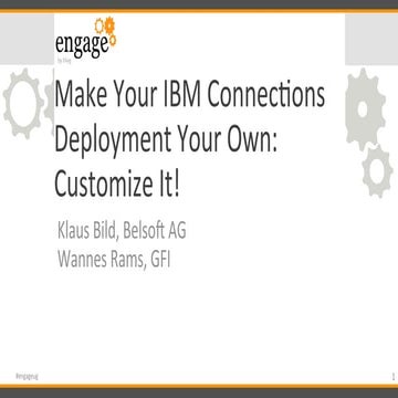Make your ibm connections deployment your own  customize it
