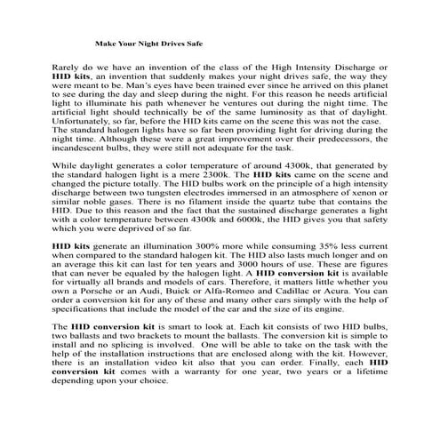 Make Your Night Drives Safe