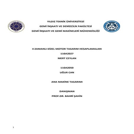 Gemi Ana Makine Tasarımı 