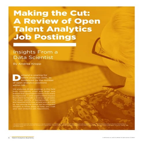 Making the Cut: A Review of Open Talent Analytics Job Postings