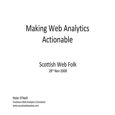 Making Web Analytics Actionable in Universities