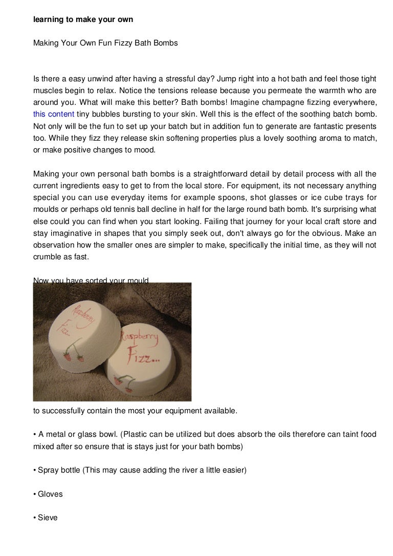 make your bath bombs