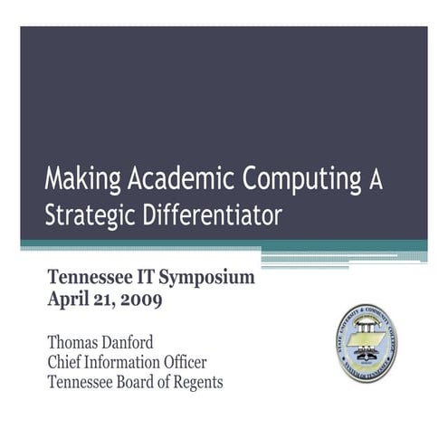 Making Academic Computing Strategic