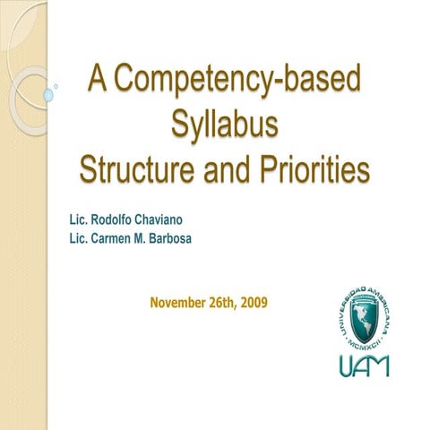 Making a competency based syllabus