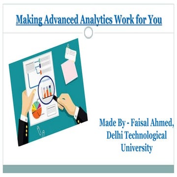 Making advance analytics work for you