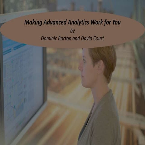 Making advanced analytics work for you