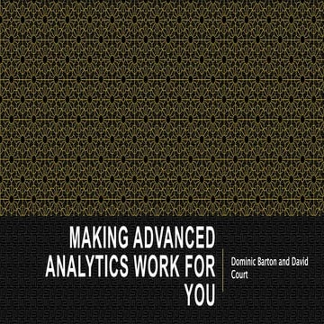 Making advanced analytics work for you
