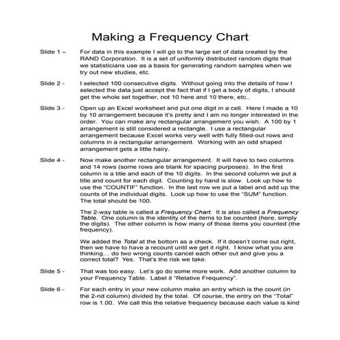 Making a frequency chart