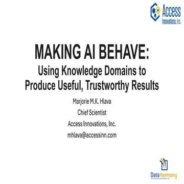 Making AI Behave: Using Knowledge Domains to Produce Useful, Trustworthy Results