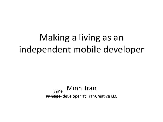 Making a living