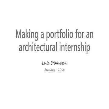 Making an architectural portfolio for internship