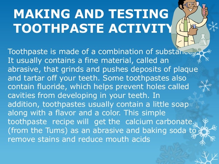 children's toothpaste making activity
