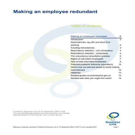 Making An Employee Redundant