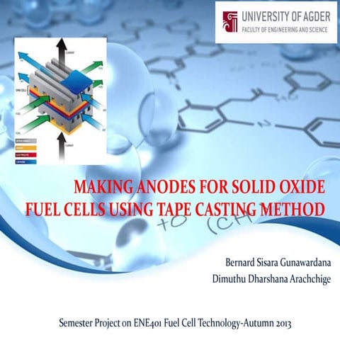 Making anodes for solid oxide fuel cells Dimuthu Dharshana Kodippili Arachchige