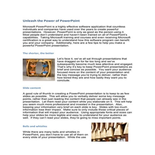 Making a powerful power point presentation