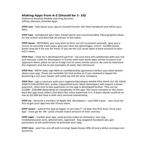 Making Apps from A-Z