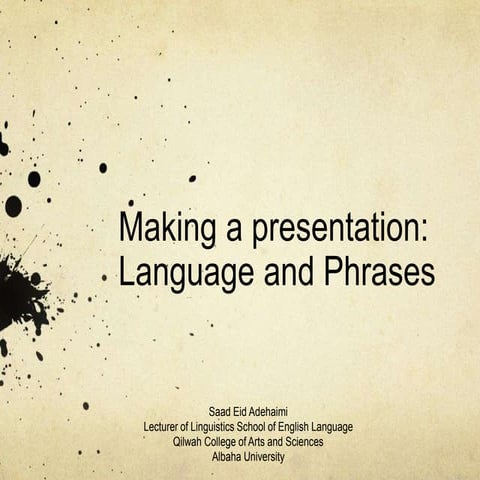 Making a good presentation