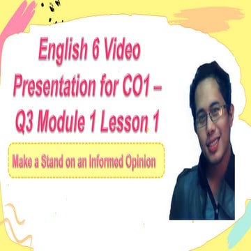 Making a stand on an  informed opinion by jenniferrapista Demo Teaching  Marc...