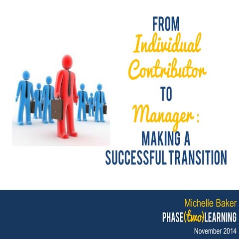 Making a successful transition from individual contributor to manager   nov. ...
