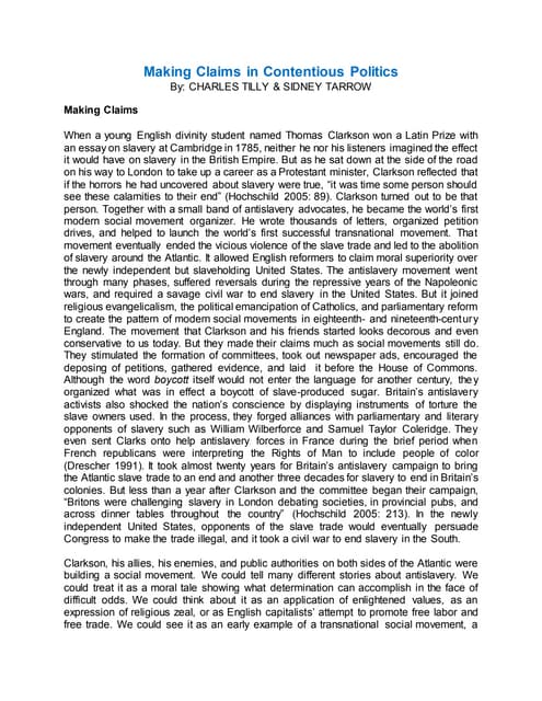 Making claims in contentious politics