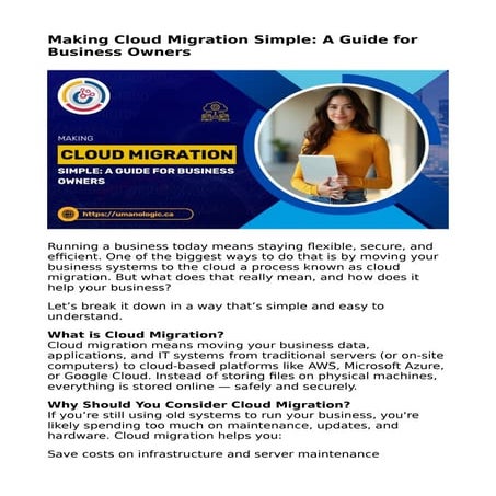 Making Cloud Migration Simple: A Guide for Business Owners