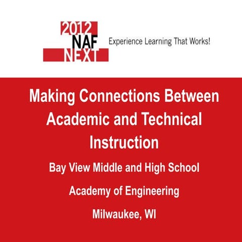 Making connections between academic and technical instruction