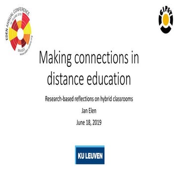 Making Connections in Distance Education: Research-based Reflections on Hybri...