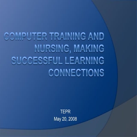 Making Connections In Computer Training Sessions For Display