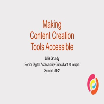 Making Content Creation Tools Accessible