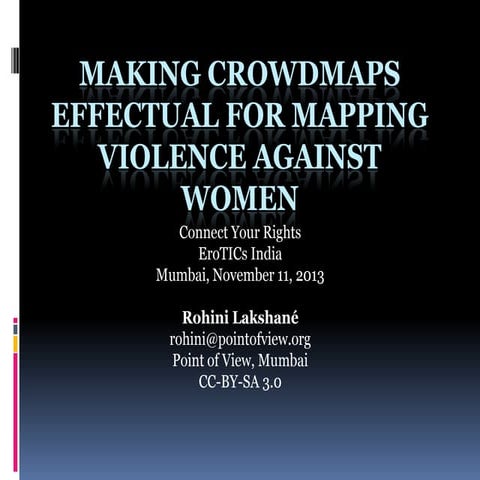 Making crowdmaps effectual for mapping violence against women