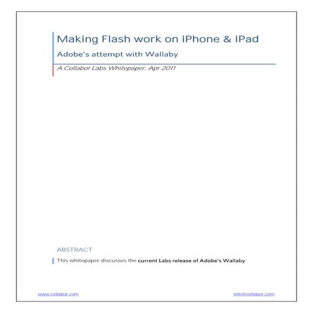 Making flash work on iPhone & iPad April 2011