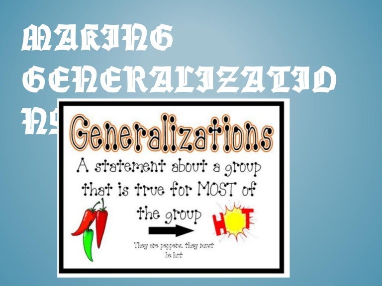 Making Generalizations
