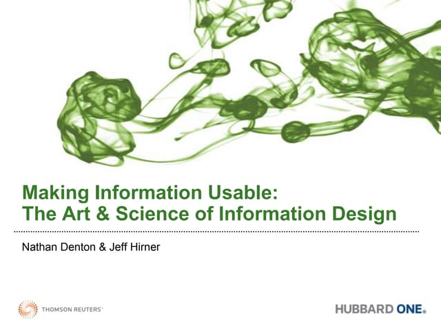 Making Information Usable: The Art & Science of Information Design