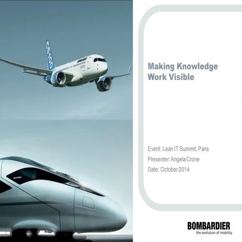Making knowledge work visible by Angela Crone, Bombardier at the Lean IT Summ...