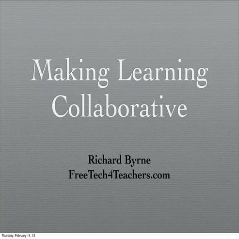 Making learning collaborative