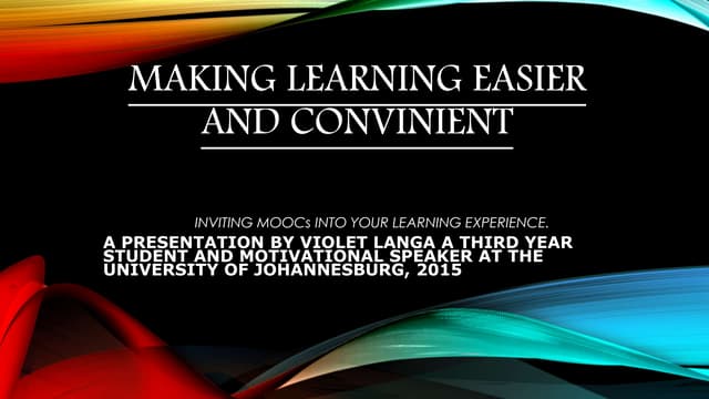 A PRESENTATION ON MOOCs