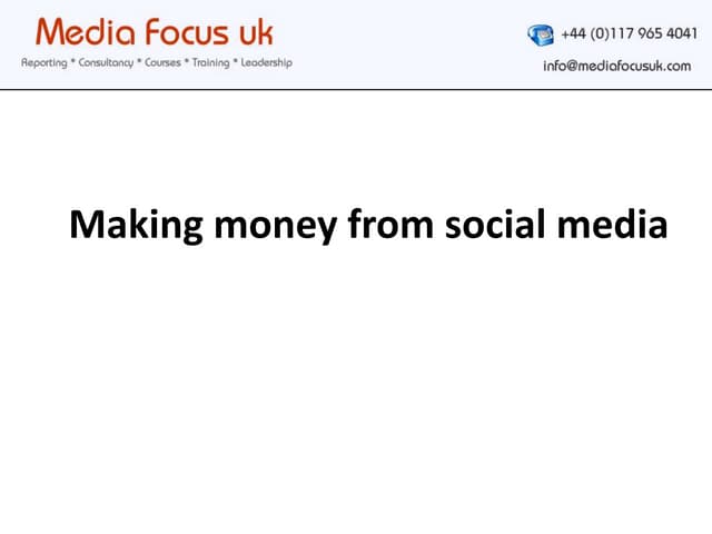 Making Money From Social Media   Real World Examples
