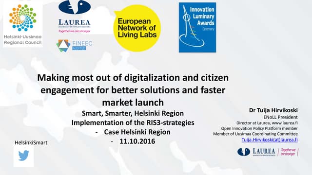 Making most out of digitalization and citizen engagement 
