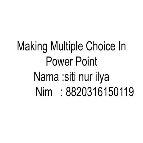 Multiple choice test nina | PPTX