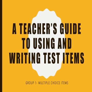 Making multiple choice items