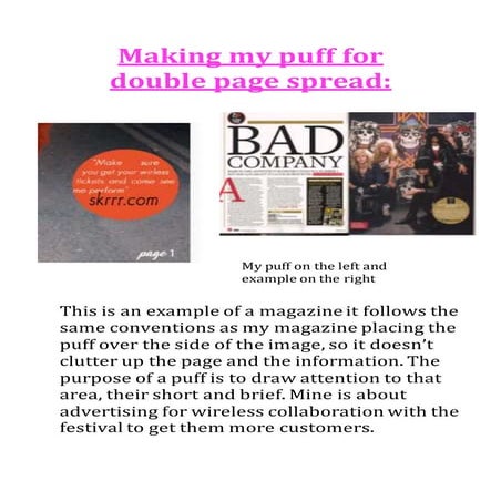 Making my puff for double page spread