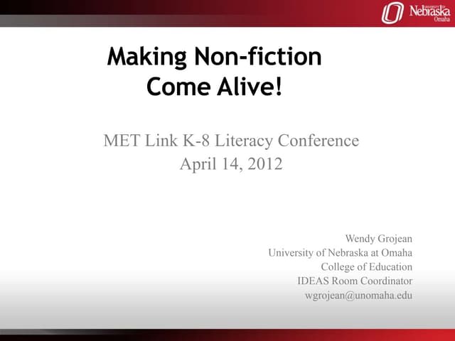 Making non fiction come alive