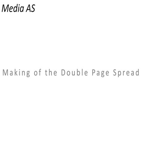 Making of the double page spread