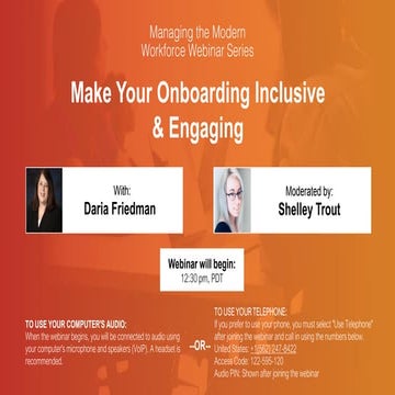 Managing the Modern Workforce: Make Your Onboarding Inclusive & Engaging