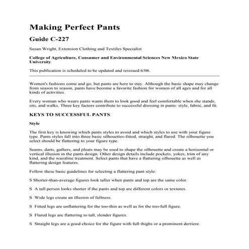 Drafting of basic pattern for shorts | PPTX